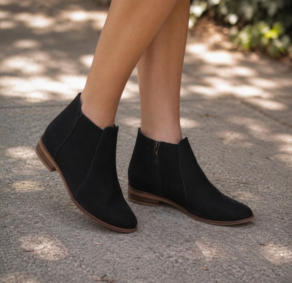 Jeffrey Campbell Suede Leather Ankle Booties Side Zip Shoes 7.5
